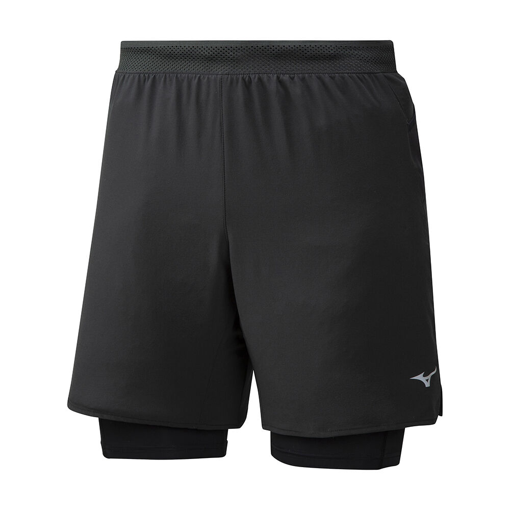 Mizuno Men's ER 7.5 2in1 Running Shorts Black (J2GB054509-CSR)